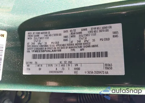 2022 Ford Bronco Big Bend from USA, damaged, VIN 1FMEE5BP8NLA90188